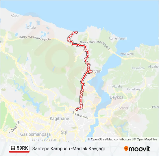 59RK Bus Line Map