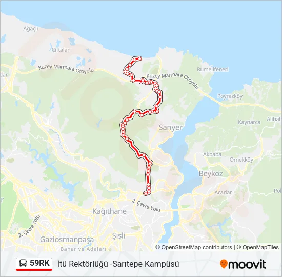 59RK Bus Line Map