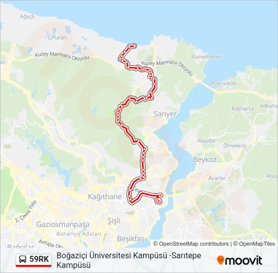 59RK Bus Line Map