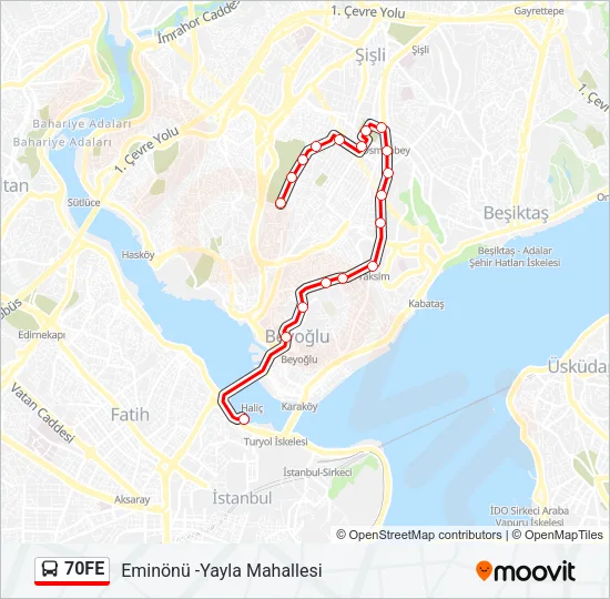 70FE Bus Line Map
