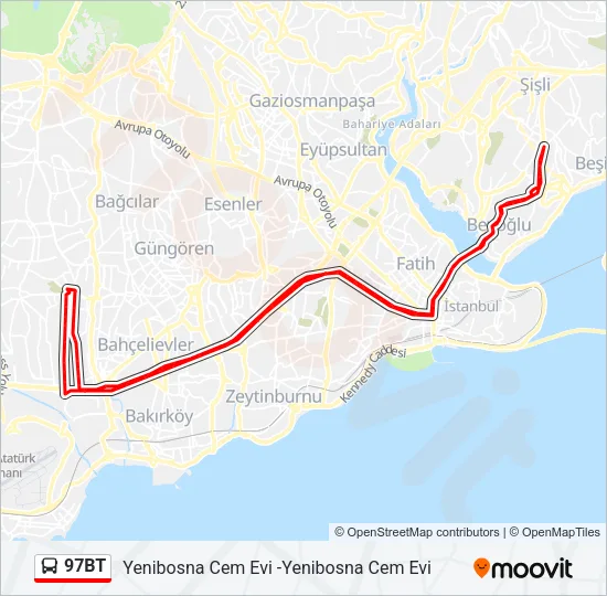 97BT Bus Line Map