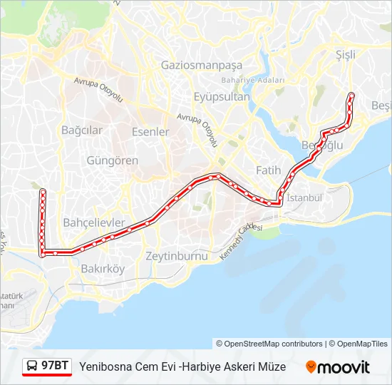 97BT Bus Line Map