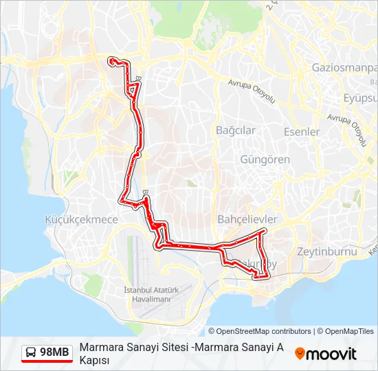 98MB Bus Line Map