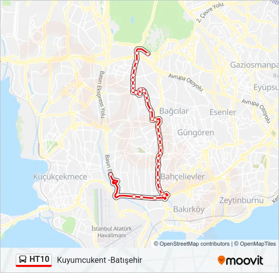 HT10 Bus Line Map