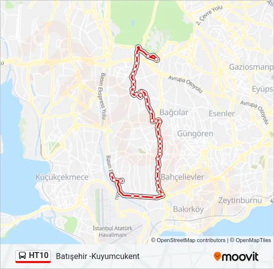 HT10 Bus Line Map
