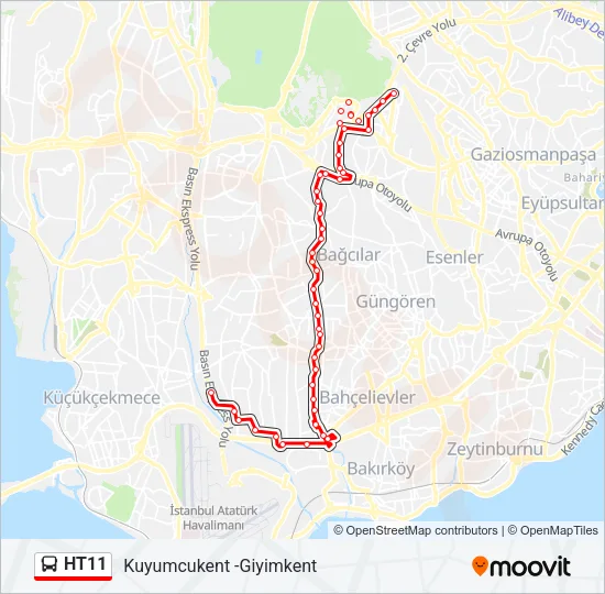 HT11 Bus Line Map