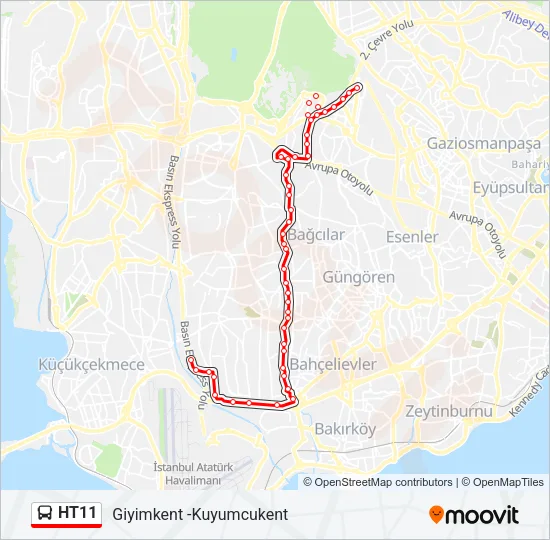 HT11 Bus Line Map