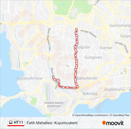 HT11 Bus Line Map