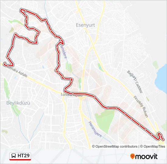 HT29 Bus Line Map