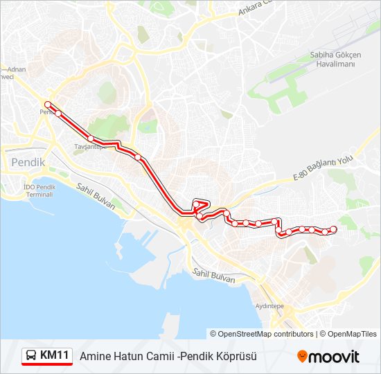 KM11 bus Line Map