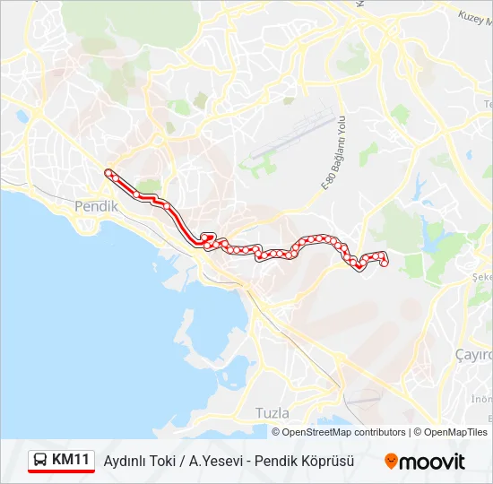 KM11 Bus Line Map
