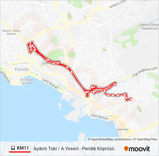 KM11 Bus Line Map