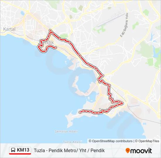 KM13 Bus Line Map