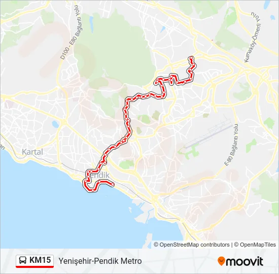 KM15 Bus Line Map