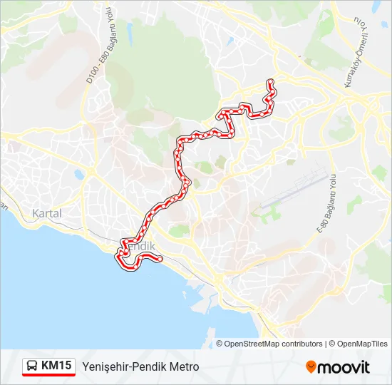 KM15 Bus Line Map