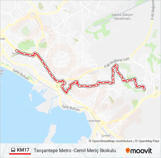 KM17 Bus Line Map