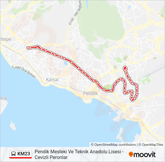 KM23 Bus Line Map