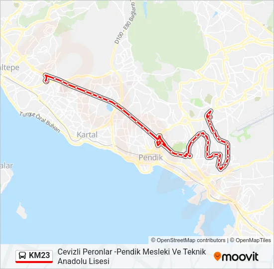 KM23 Bus Line Map