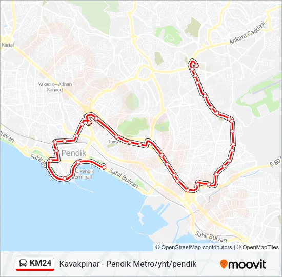 KM24 Bus Line Map