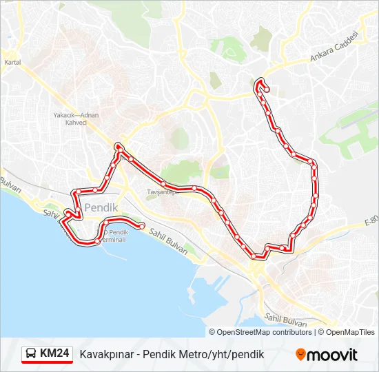 KM24 Bus Line Map