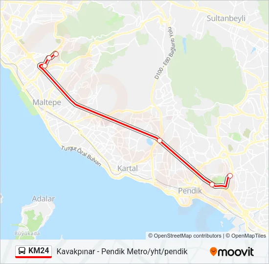 KM24 Bus Line Map