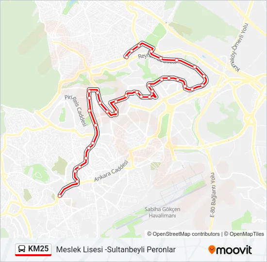 KM25 Bus Line Map