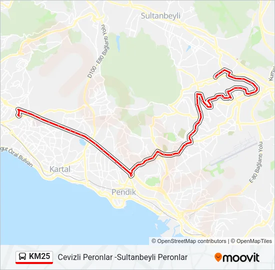 KM25 Bus Line Map