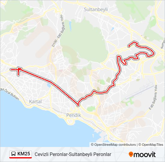 KM25 bus Line Map