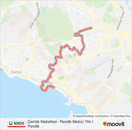 KM26 Bus Line Map