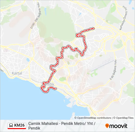 KM26 Bus Line Map