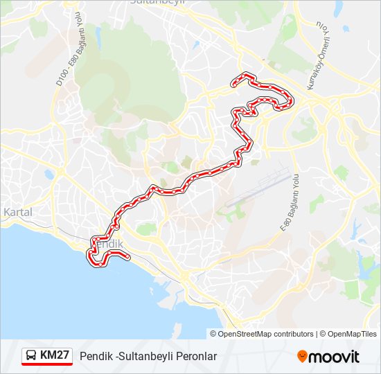 KM27 bus Line Map