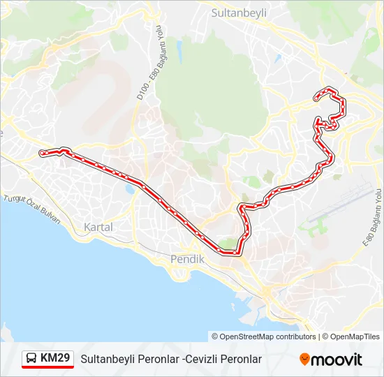 KM29 Bus Line Map