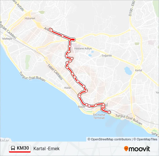 KM30 Bus Line Map