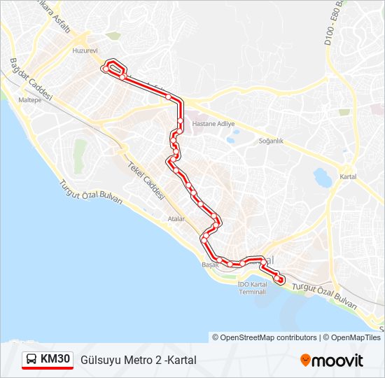 KM30 bus Line Map