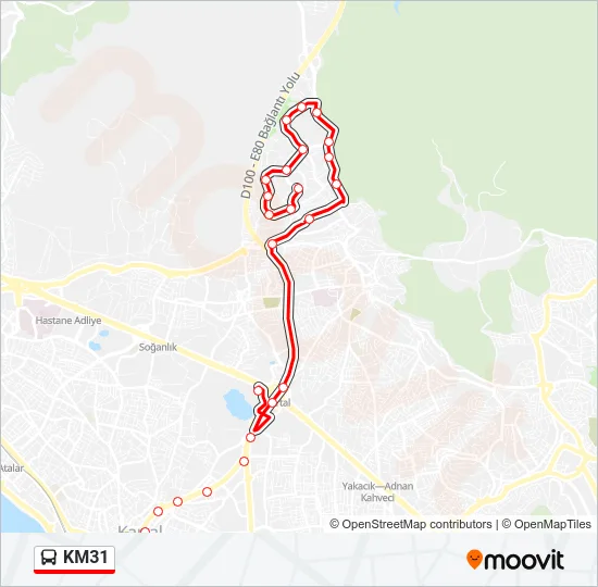 KM31 Bus Line Map