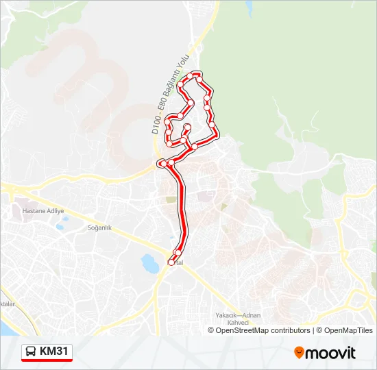 KM31 Bus Line Map