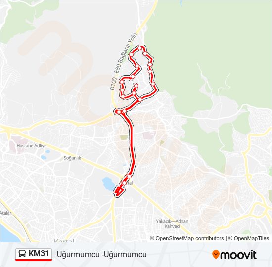 KM31 bus Line Map