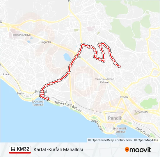 KM32 Bus Line Map
