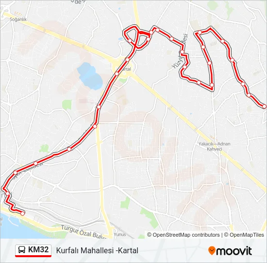KM32 Bus Line Map