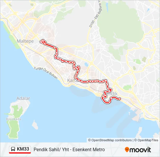 KM33 Bus Line Map
