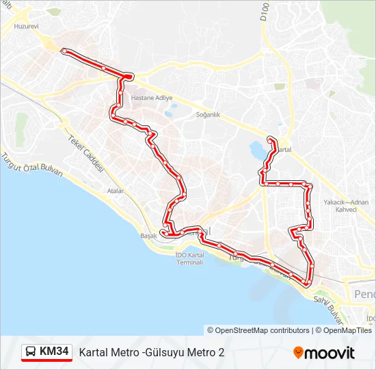 KM34 Bus Line Map