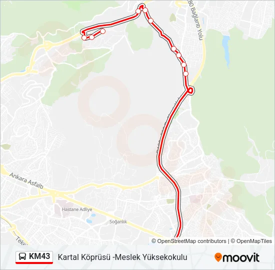 KM43 Bus Line Map