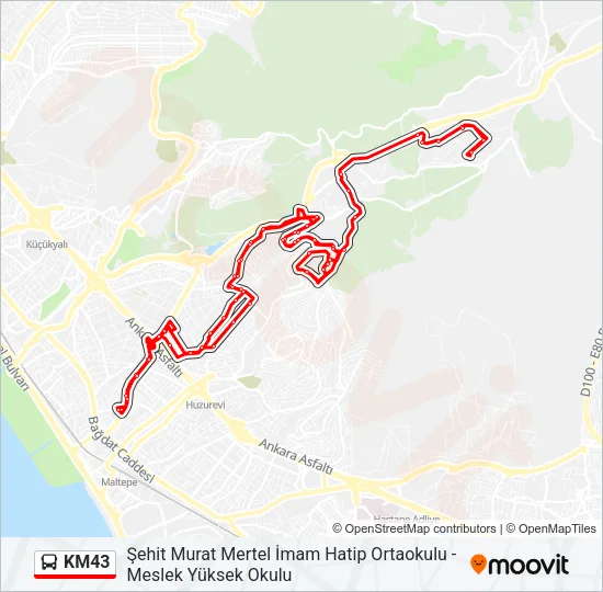 KM43 Bus Line Map