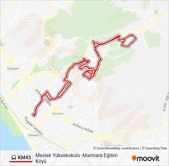 KM43 Bus Line Map