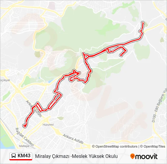 KM43 Bus Line Map