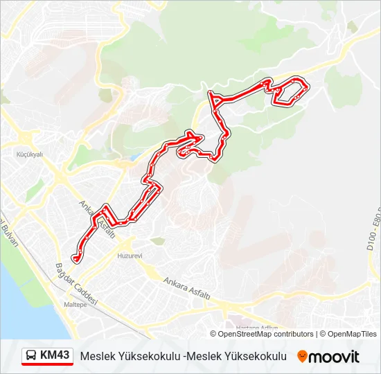 KM43 Bus Line Map