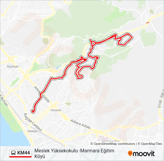 KM44 Bus Line Map
