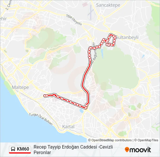 KM60 Bus Line Map