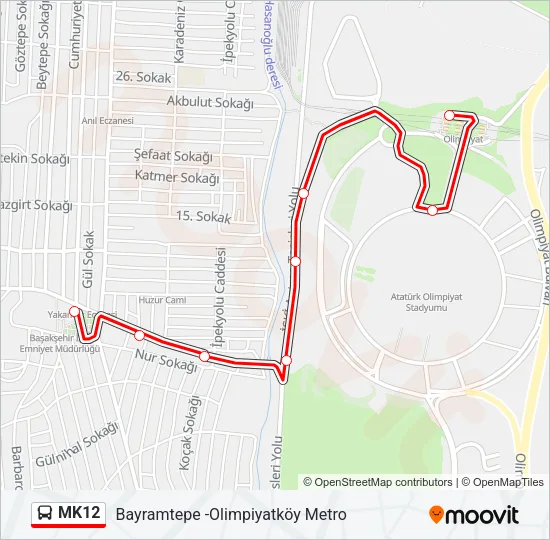 MK12 Bus Line Map