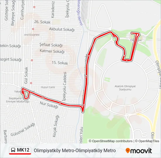 MK12 Bus Line Map